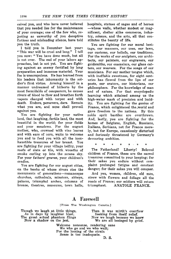 First page of A Farewell