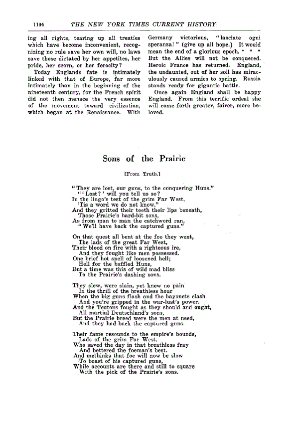 First page of Sons of the Prairie