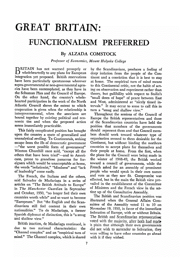 First page of Great Britain<subtitle>Functionalism Preferred</subtitle>