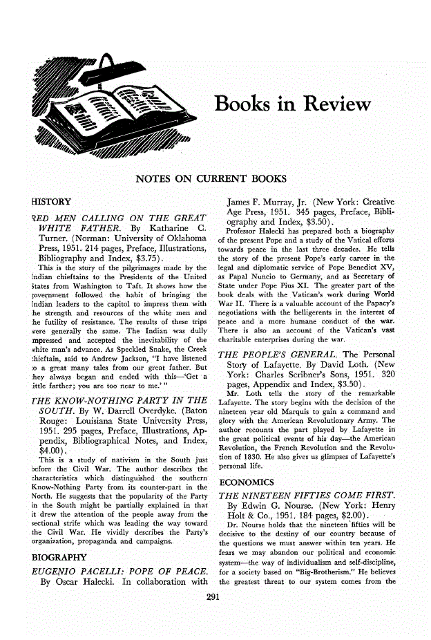 First page of Notes on Current Books