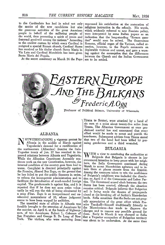 First page of Eastern Europe and the Balkans