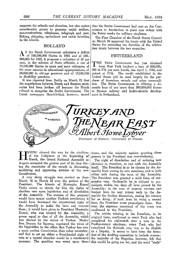 First page of Turkey and the Near East