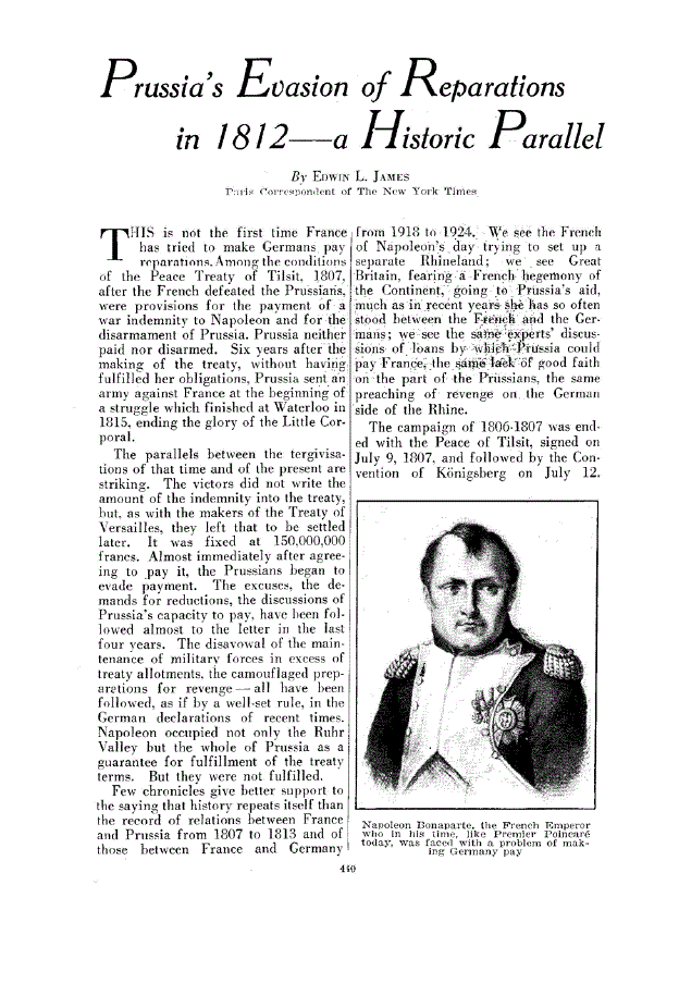 First page of Prussia’s Euasion of Reparations in 1812—a Historic parallel