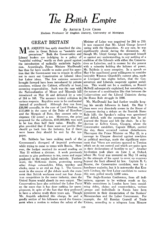 First page of The British Empire