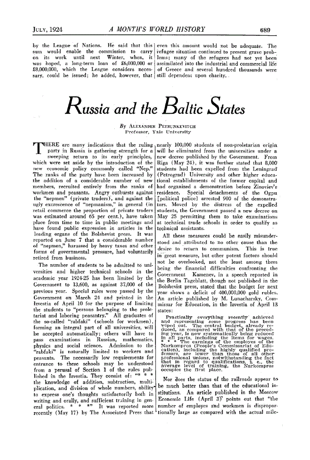 First page of Russia and the Baltic States