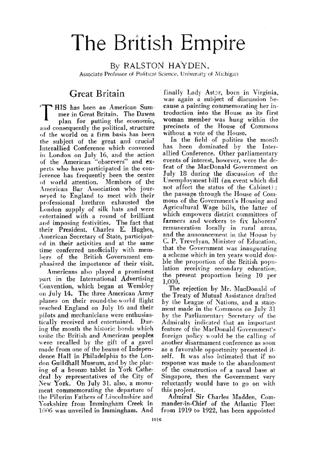 First page of The British Empire