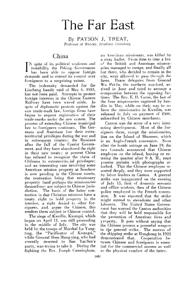 First page of The Far East