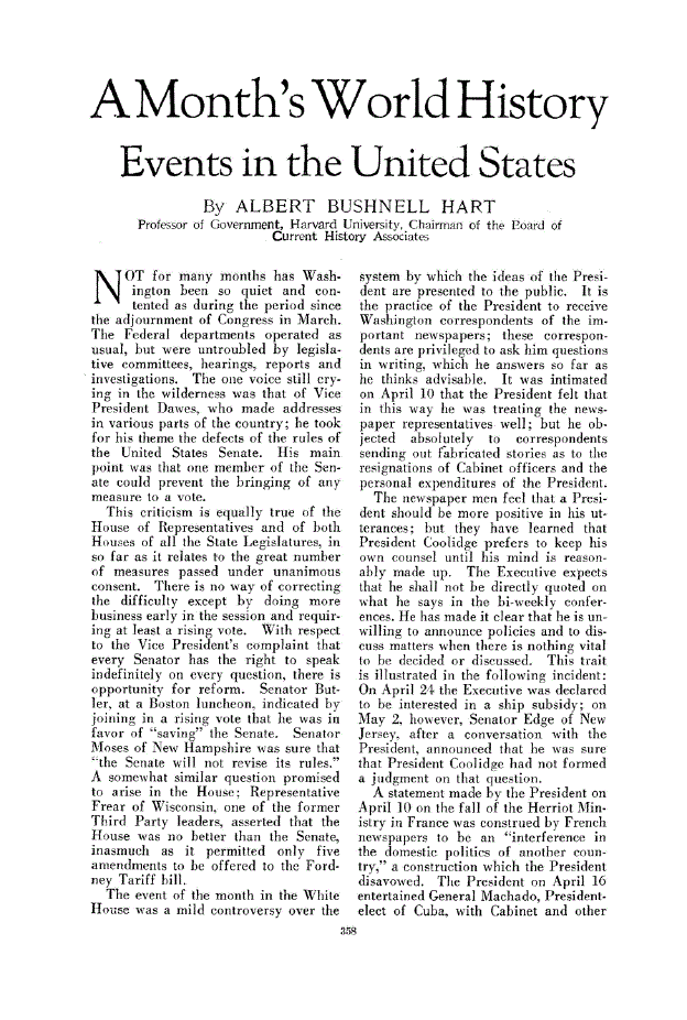 First page of Events in the United States
