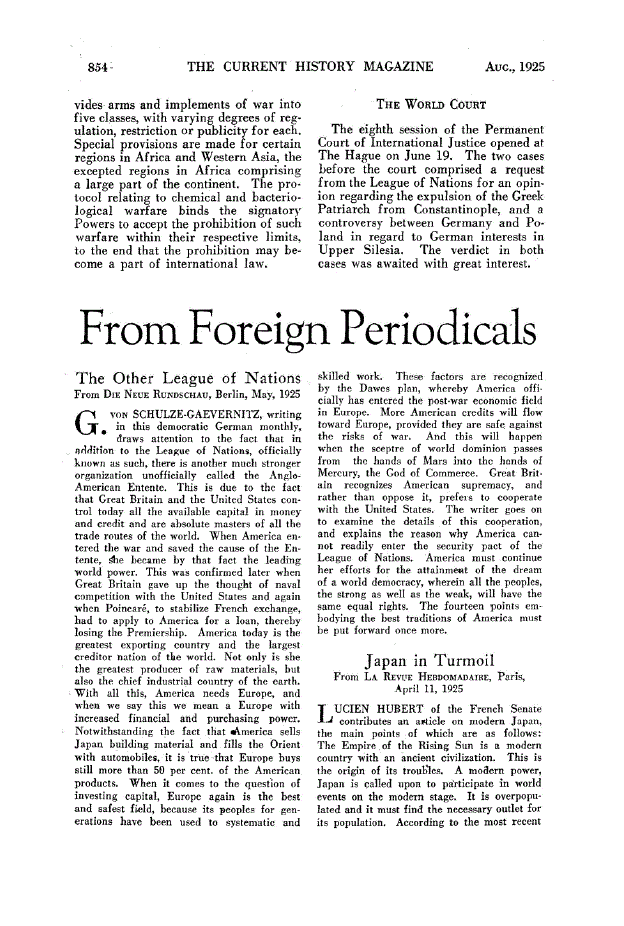 First page of From Foreign Periodicals