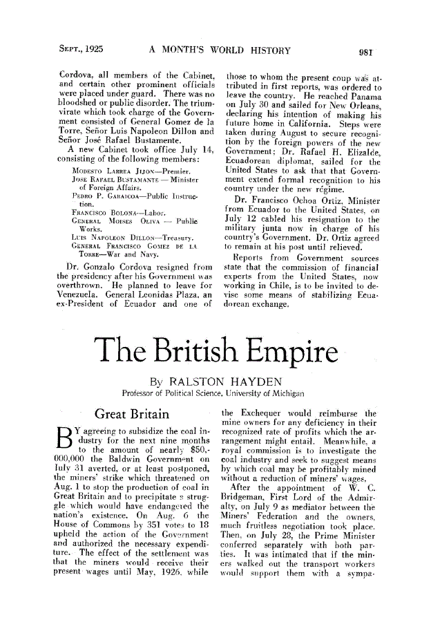 First page of The British Empire