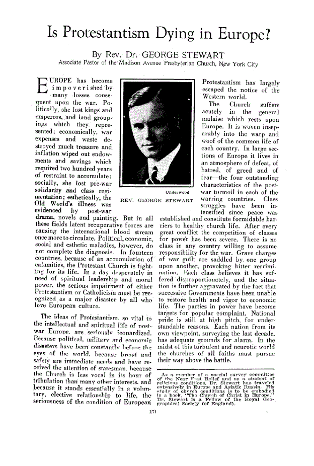First page of Is Protestantism Dying in Europe?