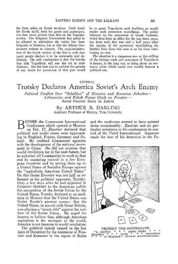 First page of Trotsky Declares America Soviet’s Arch Enemy