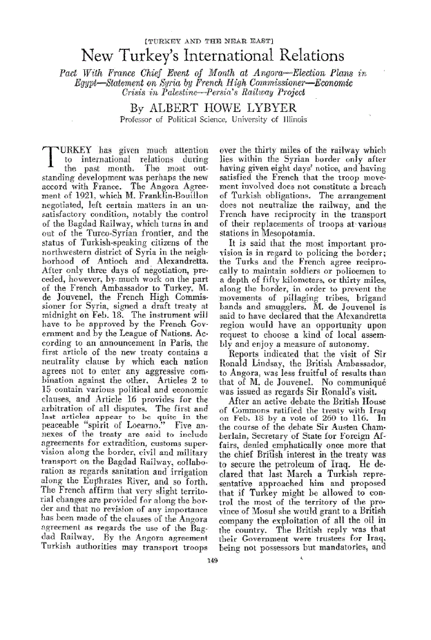 First page of New Turkey’s International Relations