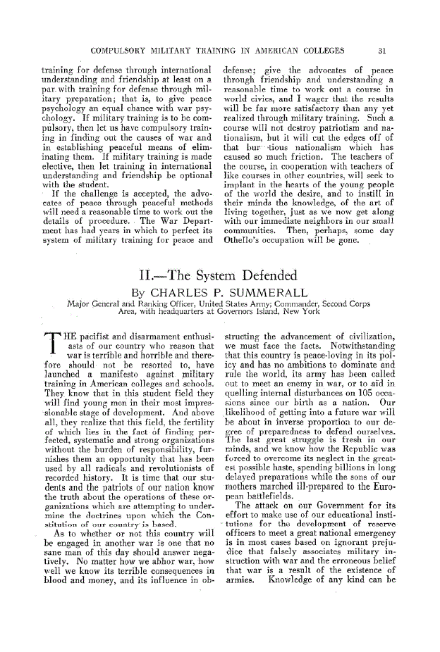 First page of II.—The System Defended