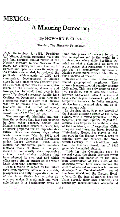 First page of Mexico<subtitle>A Maturing Democracy</subtitle>
