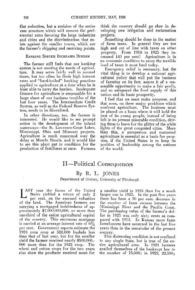 First page of II—Political Consequences