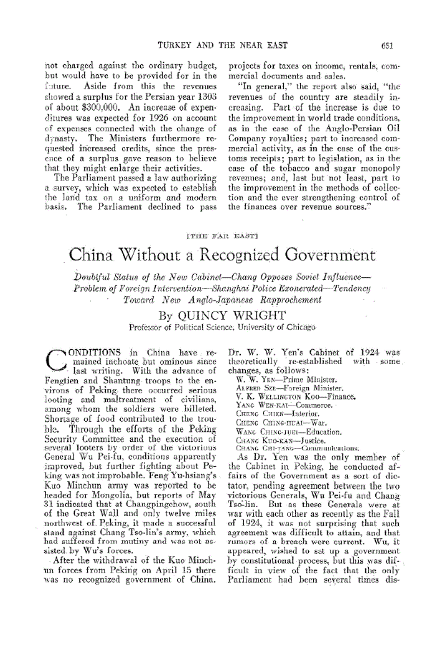 First page of China Without a Recognized Government