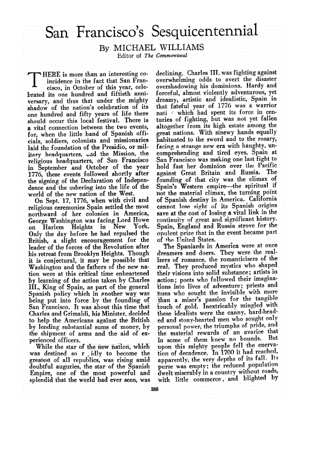 First page of San Francisco’s Sesquicentennial