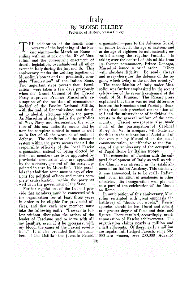 First page of Italy