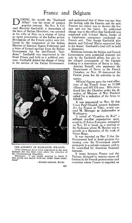 First page of France and Belgium
