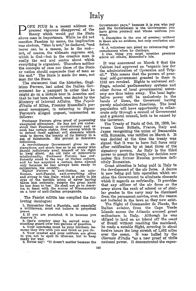 First page of Italy