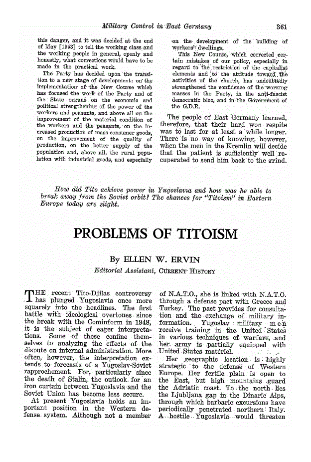 First page of Problems of Titoism