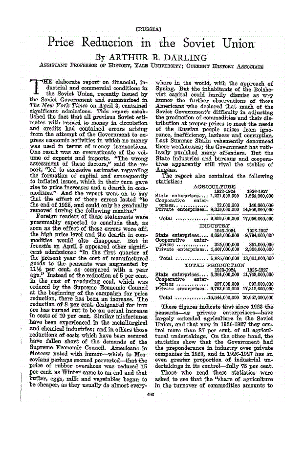 First page of Price Reduction in the Soviet Union