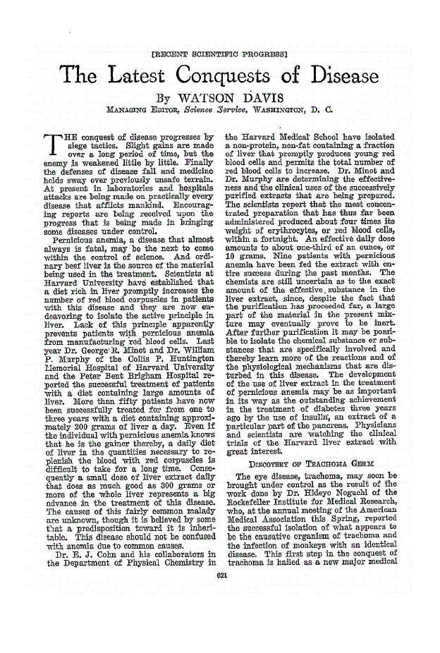 First page of The Latest Conquests of Disease
