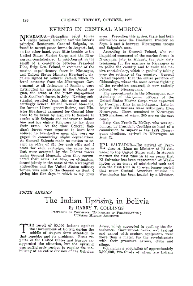 First page of The Indian Uprising in Bolivia