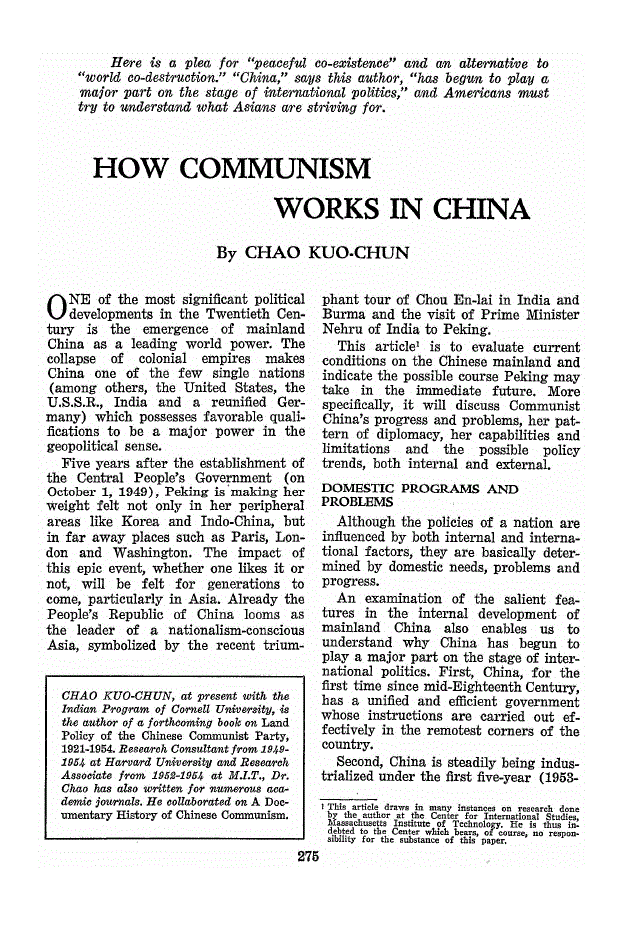 First page of How Communism Works in China