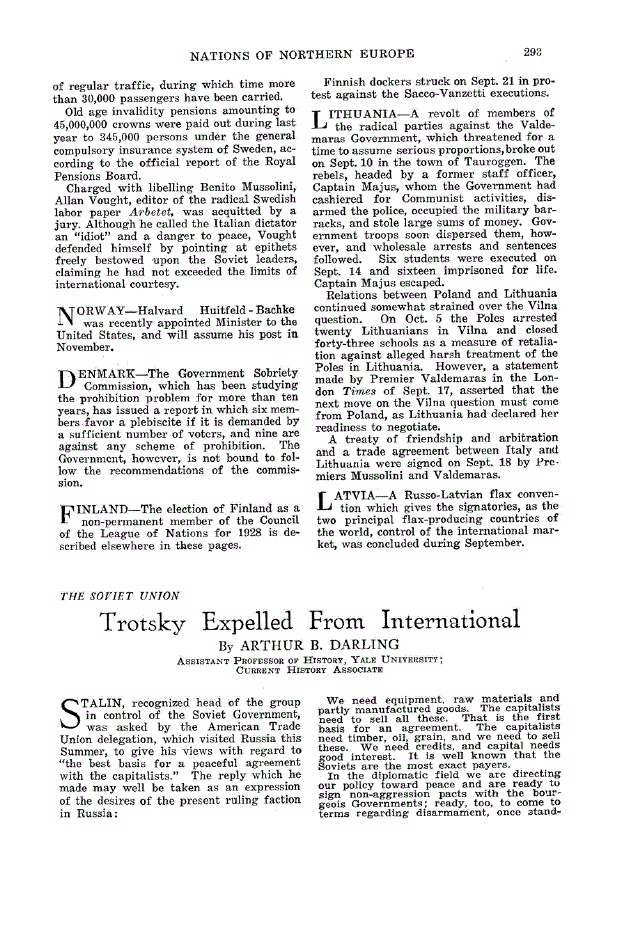 First page of Trotsky Expelled From International