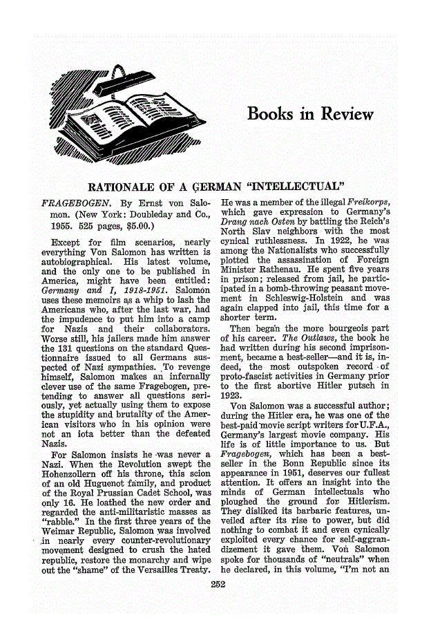 First page of Books in Review