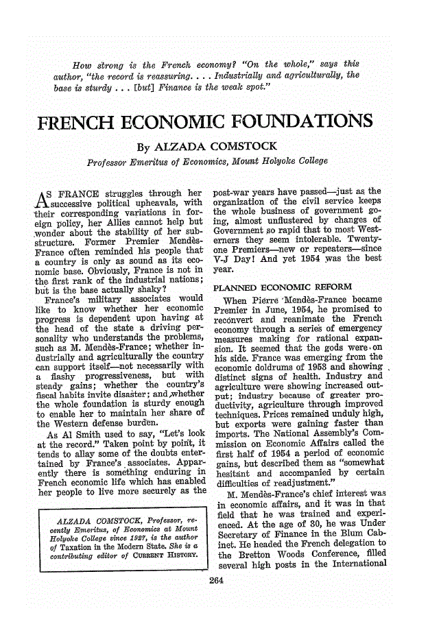 First page of French Economic Foundations