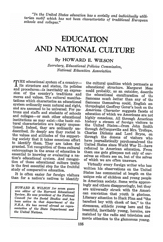 First page of Education and National Culture