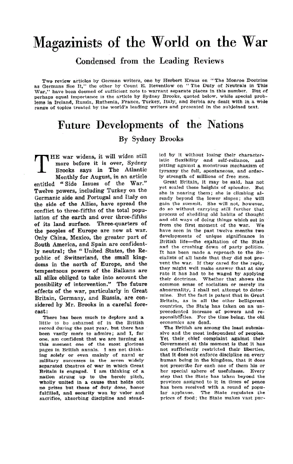 First page of Future Developments of the Nations