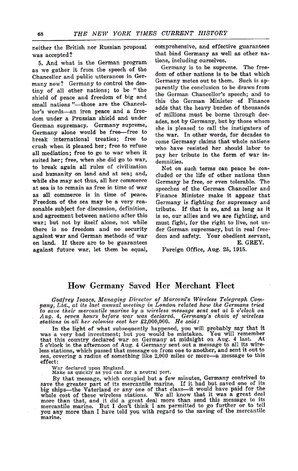 First page of How Germany Saved her Merchant Fleet