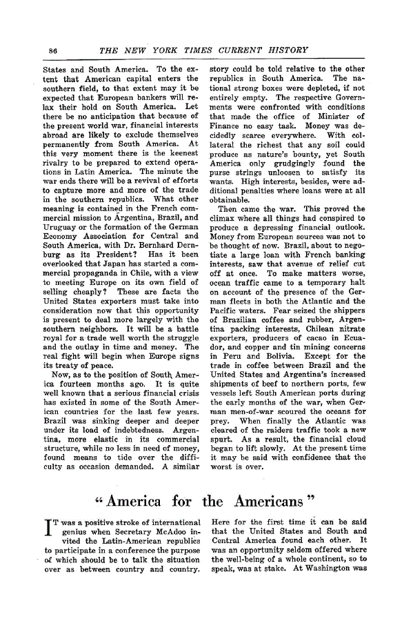 First page of “America for the Americans”