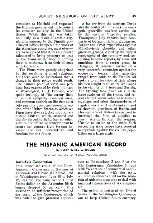 First page of The Hispanic American Record
