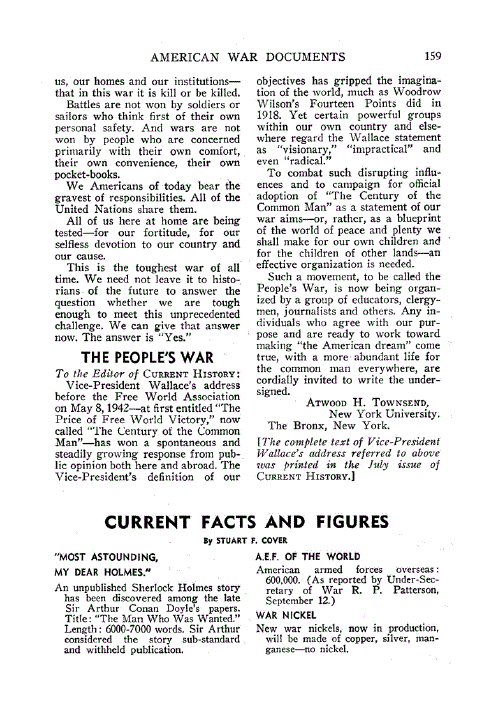 First page of Current Facts and Figures