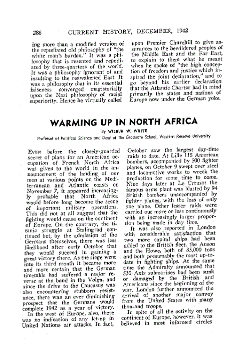 First page of Warming up in North Africa