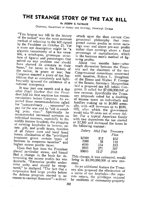 First page of The Strange Story of the Tax Bill