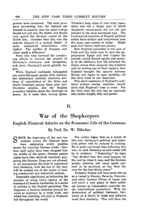 First page of II. War of the Shopkeepers<subtitle>English Piratical Attacks on the Economic Life of the Germans</subtitle>