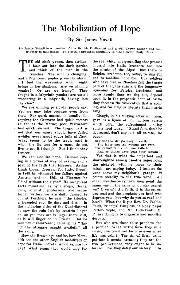 First page of The Mobilization of Hope