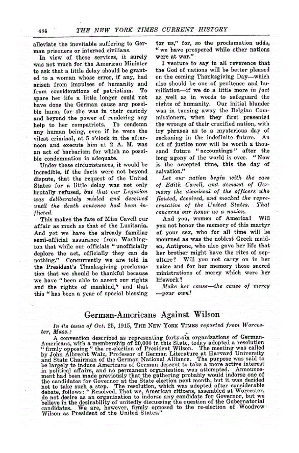 First page of German-Americans Against Wilson
