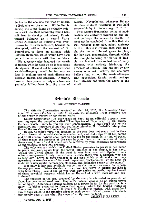 First page of Britain’s Blockade