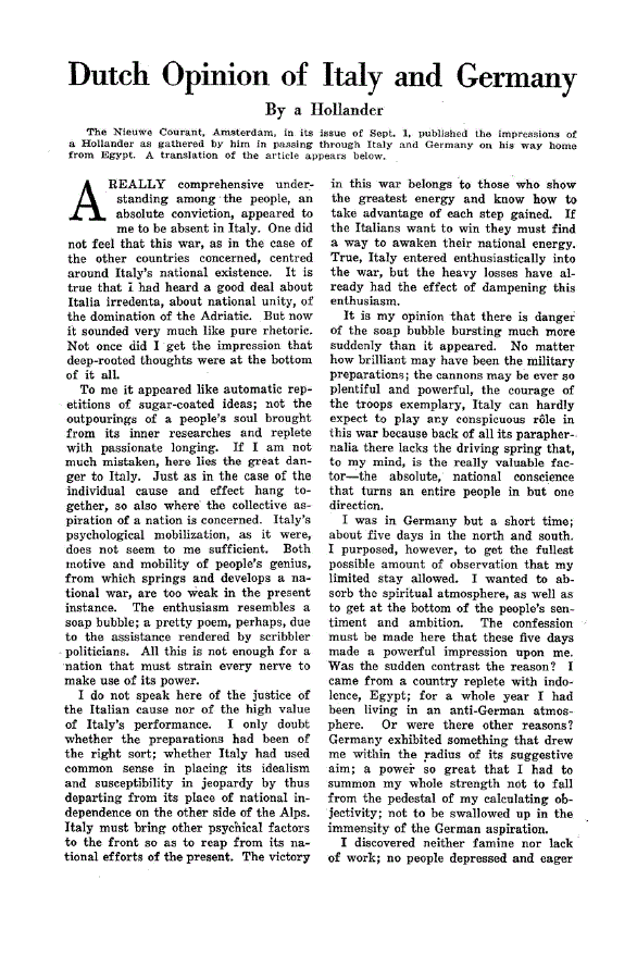 First page of Dutch Opinion of Italy and Germany