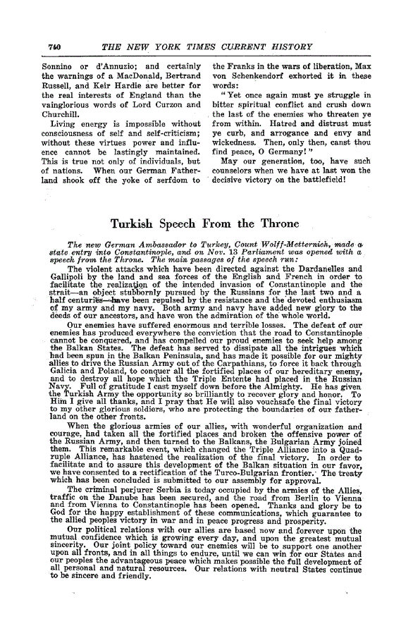 First page of Turkish Speech from the Throne