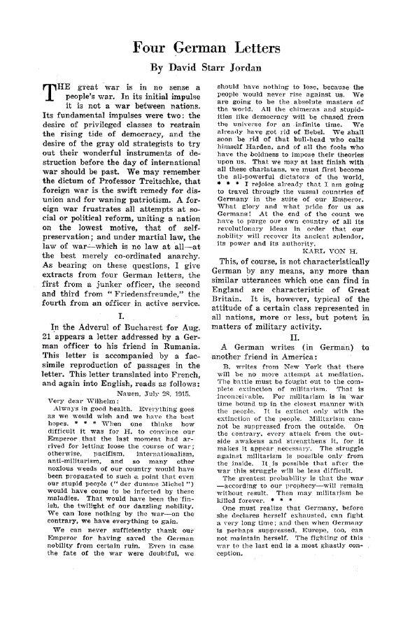 First page of Four German Letters