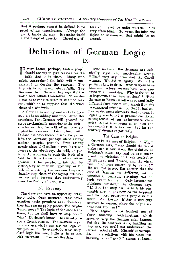 First page of Delusions of German Logic IX.
