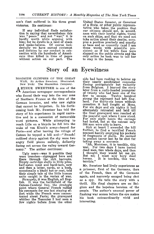 First page of Story of an Eyewitness